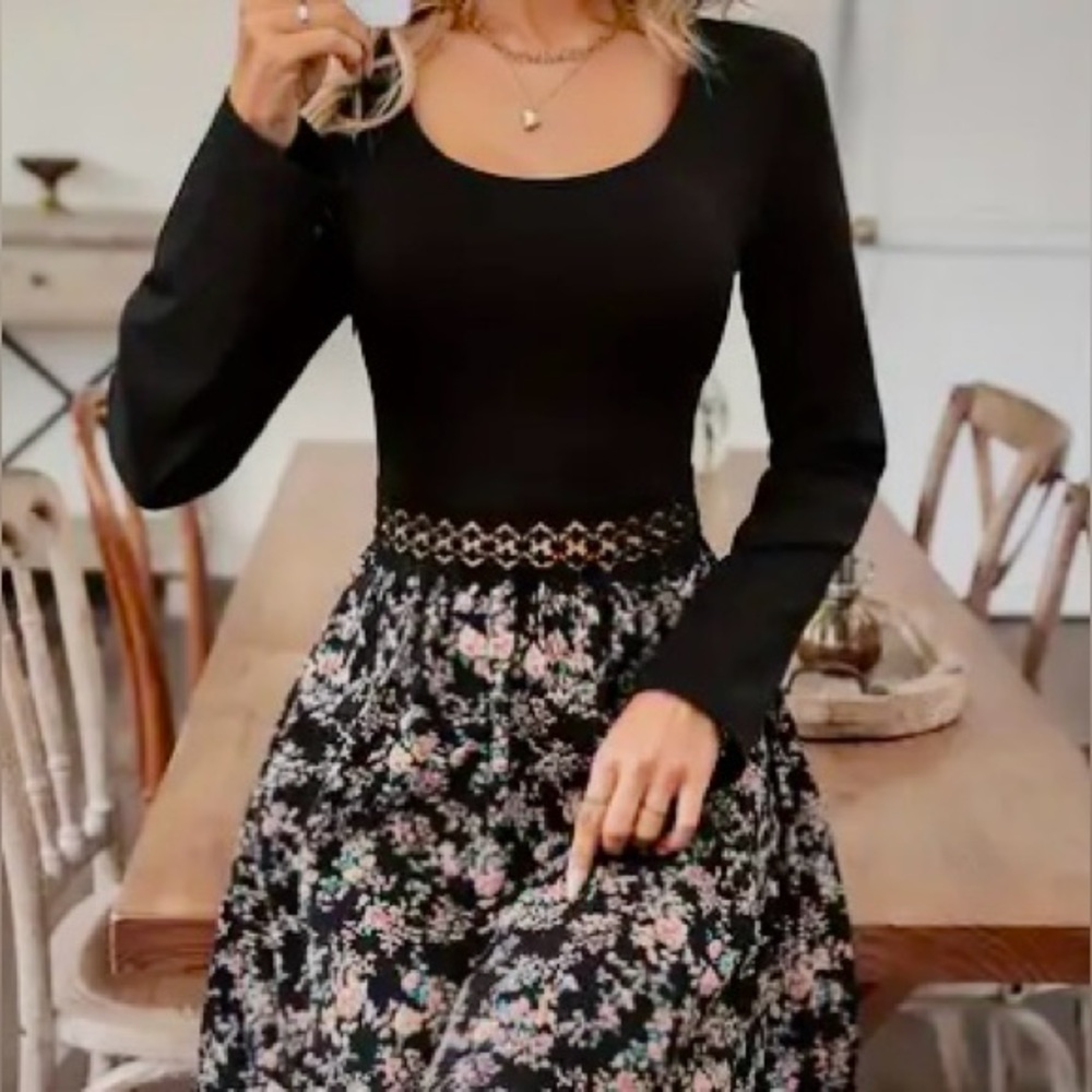 Ladies Floral Print Dress Size S